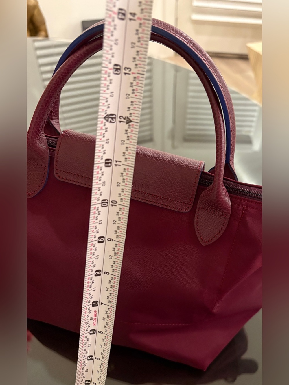 Longchamp Le Pliage Club Small Nylon Travel Bag Plum - Picture 12 of 15